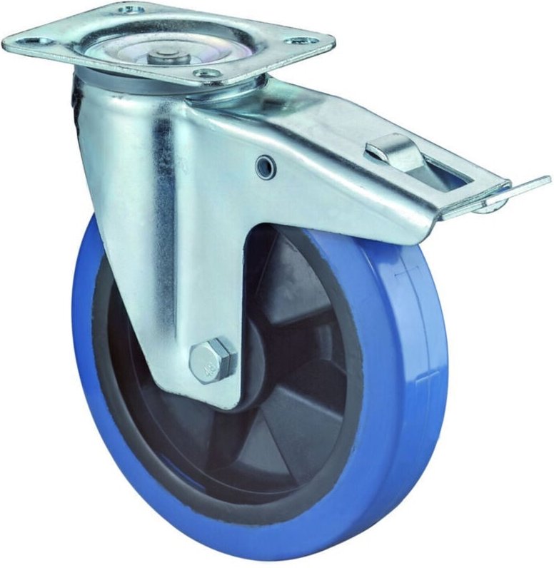 Thumbnail - Bs rollen Lenkrolle Pl.Fest.125mm ElastRad,bl,300kg