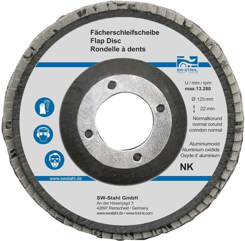 Sw-stahl - 82305L Fächerschleifscheibe i Schleifscheiben 125mm für Winkelschleifer i NK40 i 10 Stück