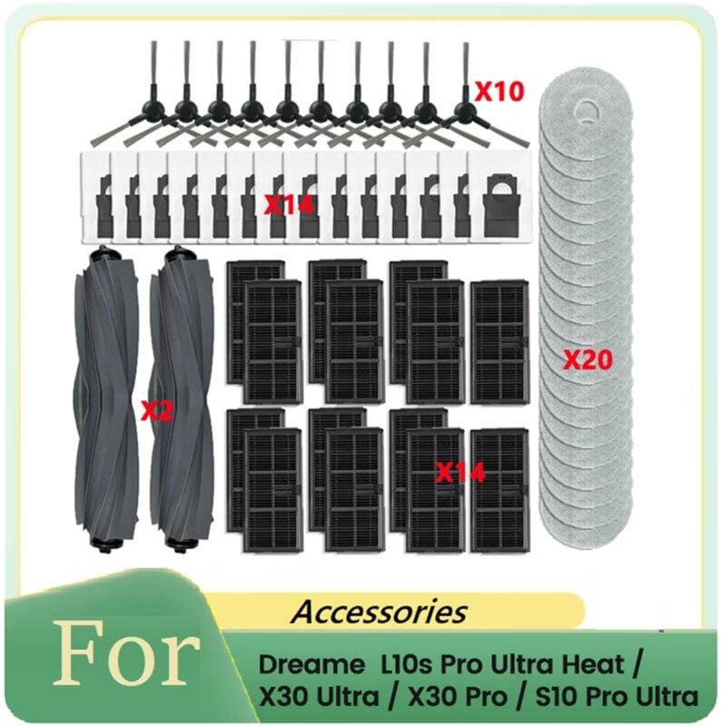 60PCS Roller Seite Pinsel Filter Mopp Staub Tasche für