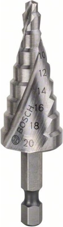 Bosch - Stufenbohrer hss, Sechskantschaft, 4 - 20 mm, 1/4, 70,5 mm, 9 Stufen