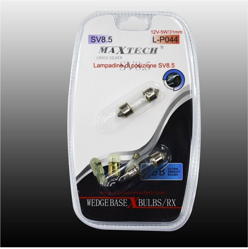 Trade Shop - SV8.5 POSITIONSLAMPEN ULTRAHELLE LAMPEN MAXTECH L-P044 12V-5W/31MM -