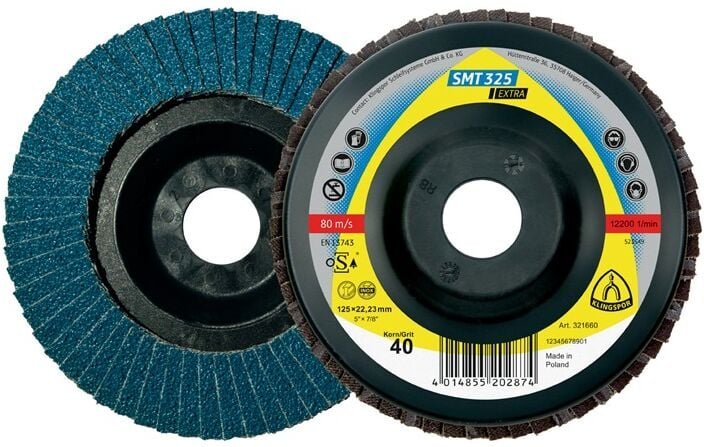Klingspor - Fächerscheibe smt 325 Extra ø 125 mm Körnung 80 gerade ( 4000842818 )