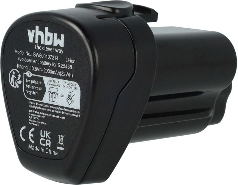 Thumbnail - Vhbw - 1x Akku kompatibel mit Metabo kpa 10.8 400, PowerImpact 12, kpa 10.8, kpa 10.8 600 Werkzeug (2000 mAh, Li-Ion, 10...