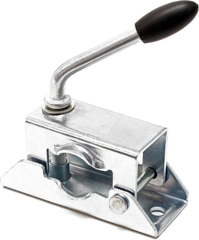Wiltec - Klemmhalter für Anhänger Stützrad bis ø48 mm, Klemmschelle mit Klappknebel Bügelklemme Klemmbügel