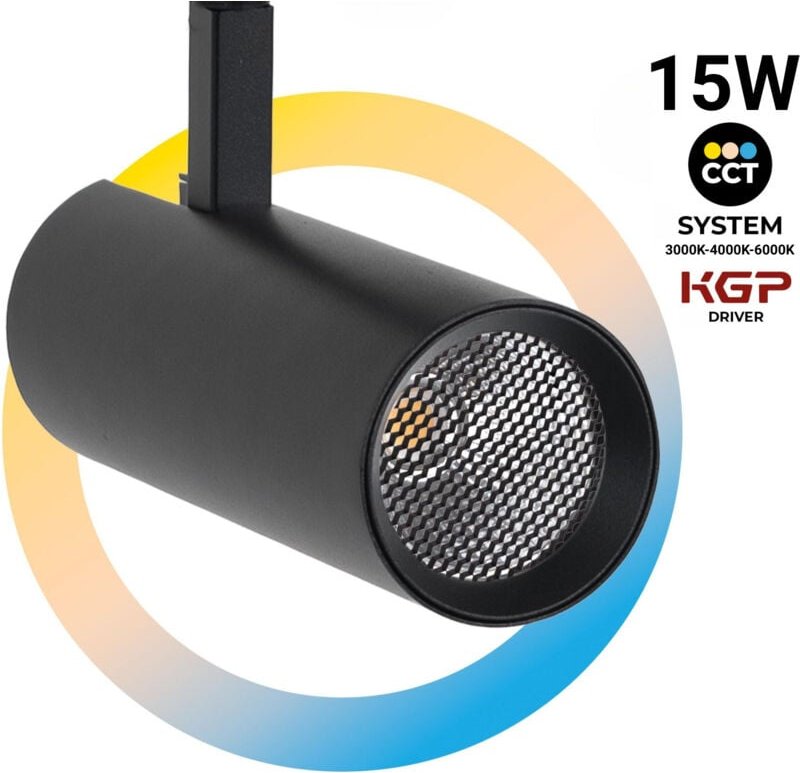 LED-Projektor für einphasige Schienen - CCT - 15W - CRI 90 -