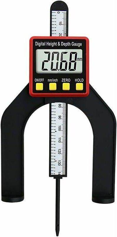 Digitale Tiefenlehre, Höhenmessgerät für die Holzbearbeitung, 2-in-1-Höhenmessgerät zum Setzen von Nuten und Schuppen