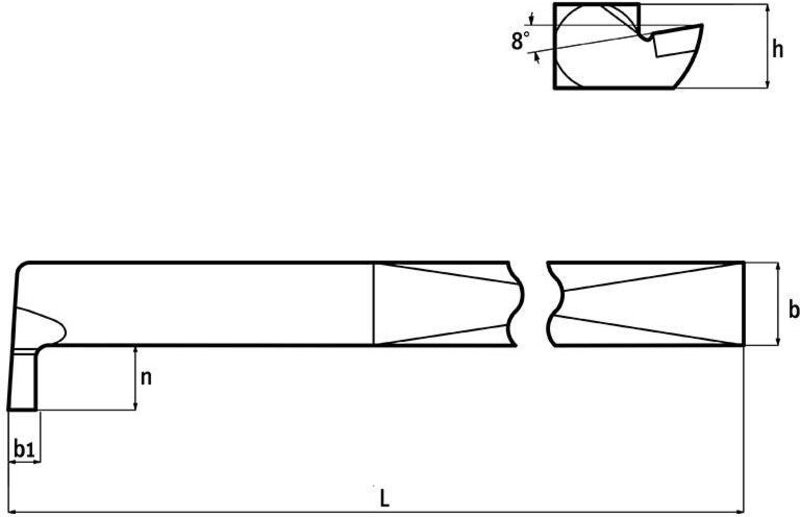 Din 263 Rechtsdrehmeissel fur Innennuten 12x12mm fur Drehmaschine Fervi brci12rp