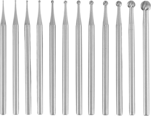 12-Teiliges Fräserset mit Runden Kugeln - Fräser für Schmuckherstellung 3/32--Schaft, Runde Gravierbits in Kugelform