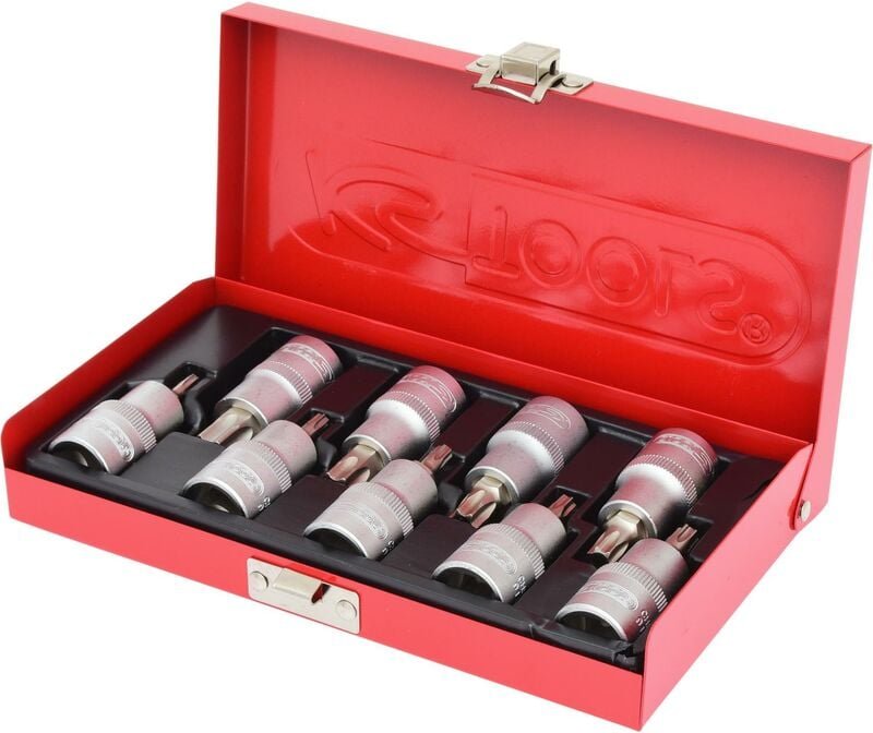 1/2' Bit-Stecknuss-Satz Torx, 9-tlg, T20-T60