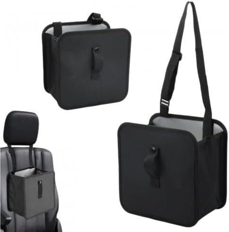 Csparkv - Schwarzes Aufbewahrungsnetzwerk, Auto-Mülleimer, hängende Aufbewahrungsbox, wasserdichte Aufbewahrungstasche