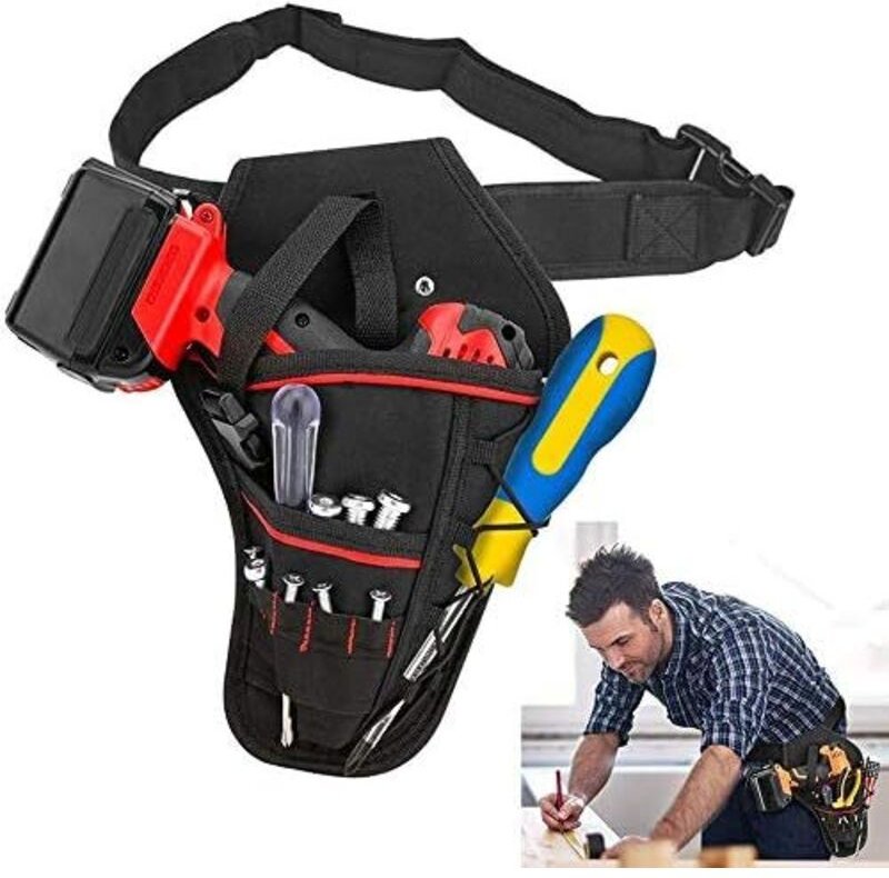 29 x 19,5 x 4 cm Elektriker-Bohrerhalter, Gürteltasche, Hängetasche, Aufbewahrungstasche für Haus- und Gartenbohrer, Wer...