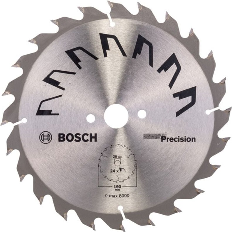 Kreissägeblatt precision, diy, 190 x 20 x 2,5 mm, 24 - Bosch