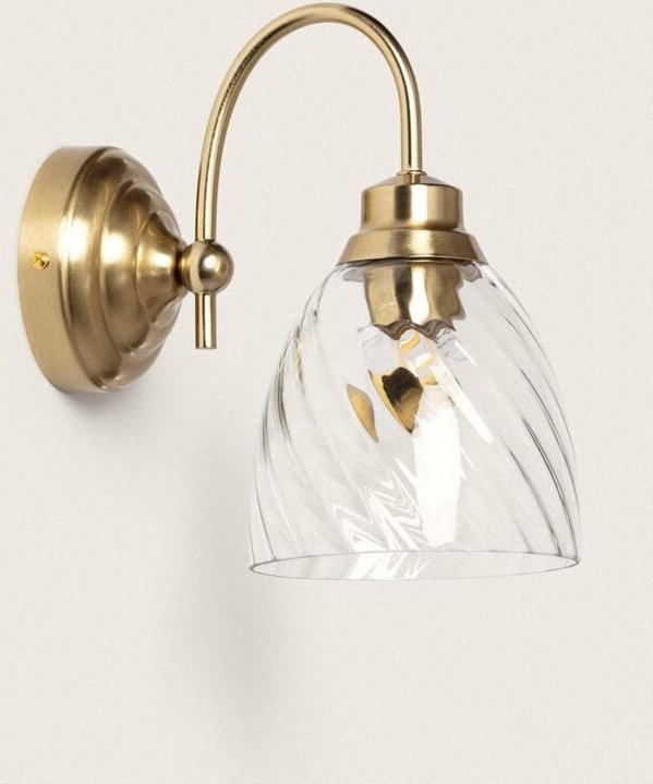 Wandleuchte Metall und Glas Kutja Silber