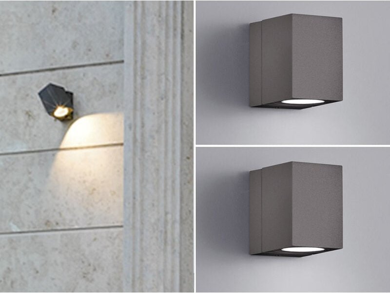 Led Außenwandleuchten Anthrazit, 320° schwenkbar - 2er Set Außenbeleuchtung Haus