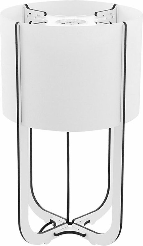 Tischleuchte Holz weiß Nachttischleuchte Textilschirm Beistellleuchte Tischlampe, mdf, led 1,27W 110Lm 6500K, DxH 15x25 ...