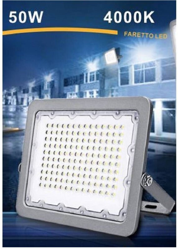 Trade Shop - LED-Lichtprojektor 50 w für den Außenbereich, grau, IP65, 6500 k, 4000 k, 3000 k, FS50W -
