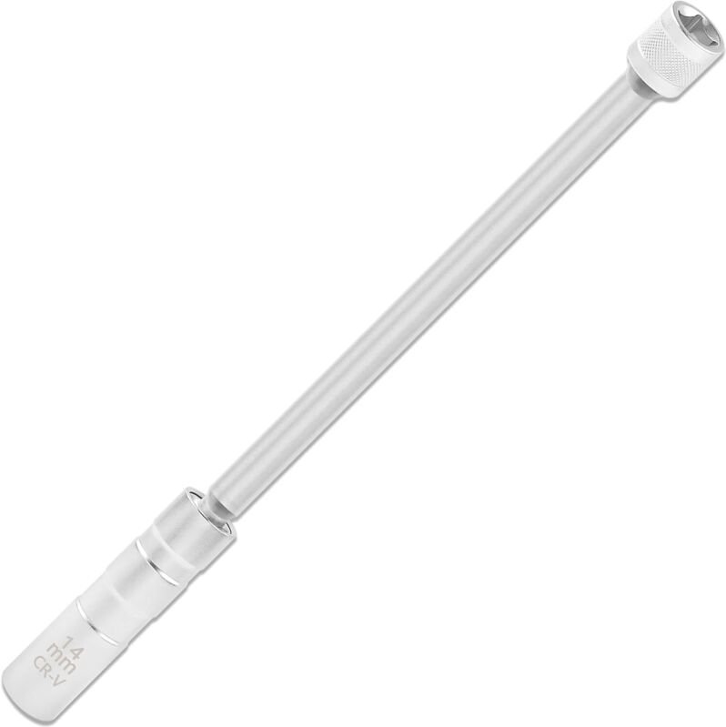 Ausziehbarer magnetischer Zündkerzenschlüssel, 35 cm lang, 360 Grad drehbar, 14-mm-Zündkerzensteckschlüssel mit 12 Punkt...