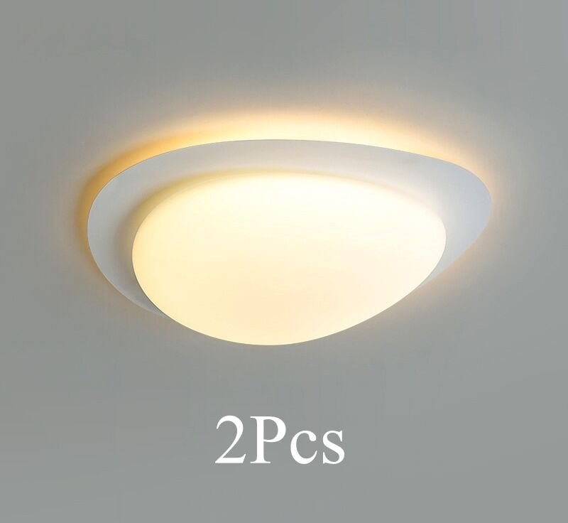 Led Deckenlampe Metall Acryl Deckenleuchte Weiß für Schlafzimmer Badezimmer Küche Gang Balkon Warmweißes Licht - 2Pcs