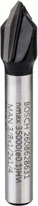 V-Nutfräser 1/4, D1 9,5 mm, l 12,4 mm, g 45 mm, 90° - Bosch