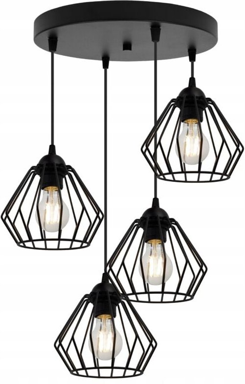 Schwarze Draht-Hängelampe Loft Led-Kronleuchter