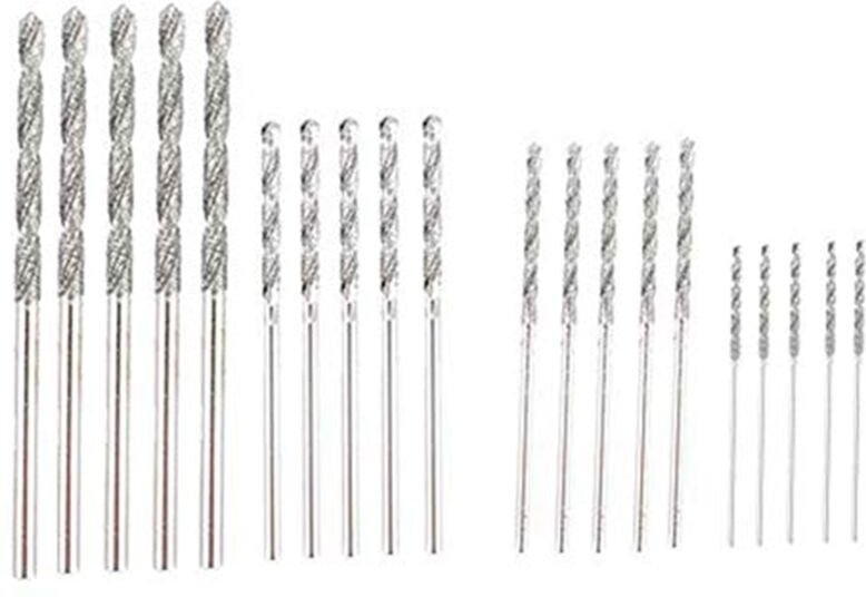 Tlily - Diamant Bohrer Satz 20 StüCke 4 GrößEn 1Mm 1,5Mm 2Mm 2,5Mm Twist Tip Schmuck Strand Meerglas Muscheln Edelsteine...