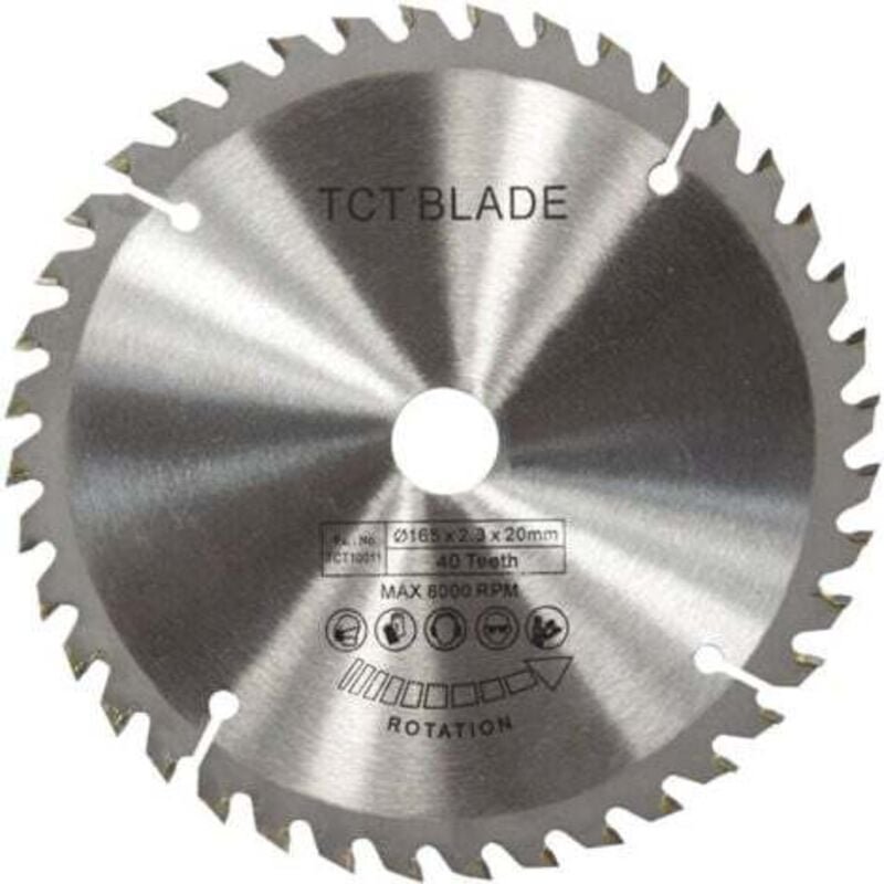 165 mm TCT-Kreissägeblatt, silberne Rotationstrennscheibe zum Holzschneiden, 40 Zähne –