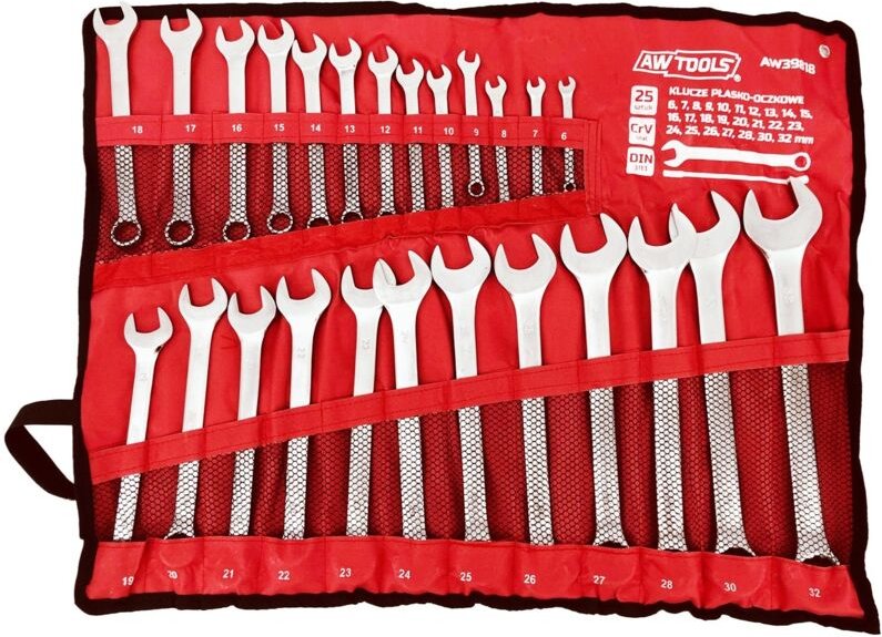 AWTOOLS Maulschlüsselsatz, 25-teilig, 6 mm–32 mm