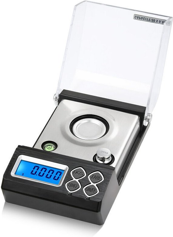 Professionelle hochpräzise digitale Milligrammwaage, 50 g/0,001 g, elektronische Mini-Pulverwaage für Goldschmuck, Karat...