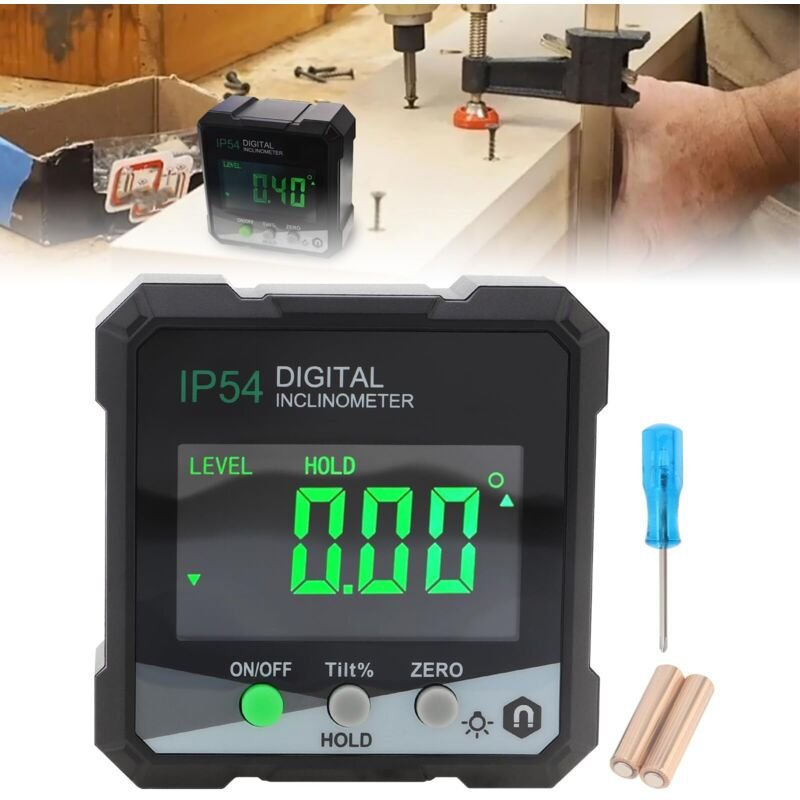 Neigungsmesser, 0-360° Digitaler Winkelneigungsmesser, Digitaler Winkelmesser, Wasserdicht mit Magnetfuß und LCD-Display...