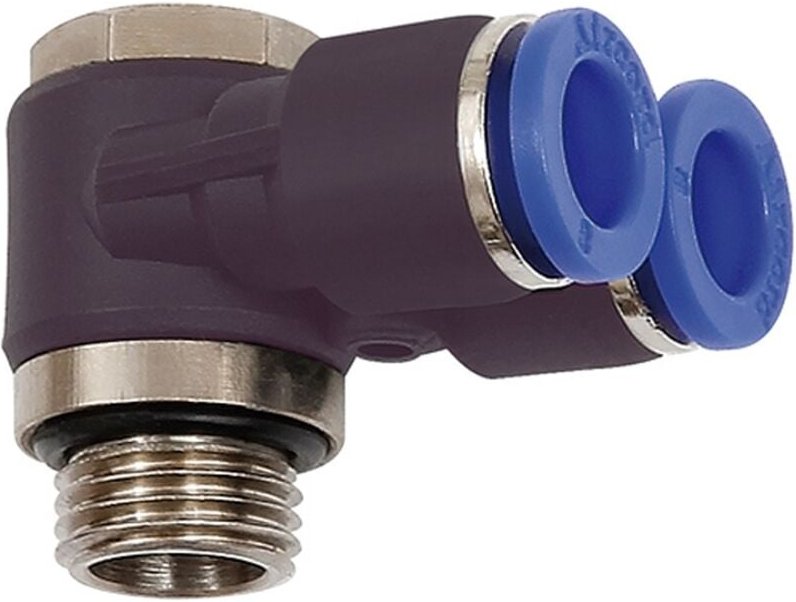 Y-Winkelsteckverschraubung »Blaue Serie«, drehbar, g 3/8 a. Ø10mm - Riegler