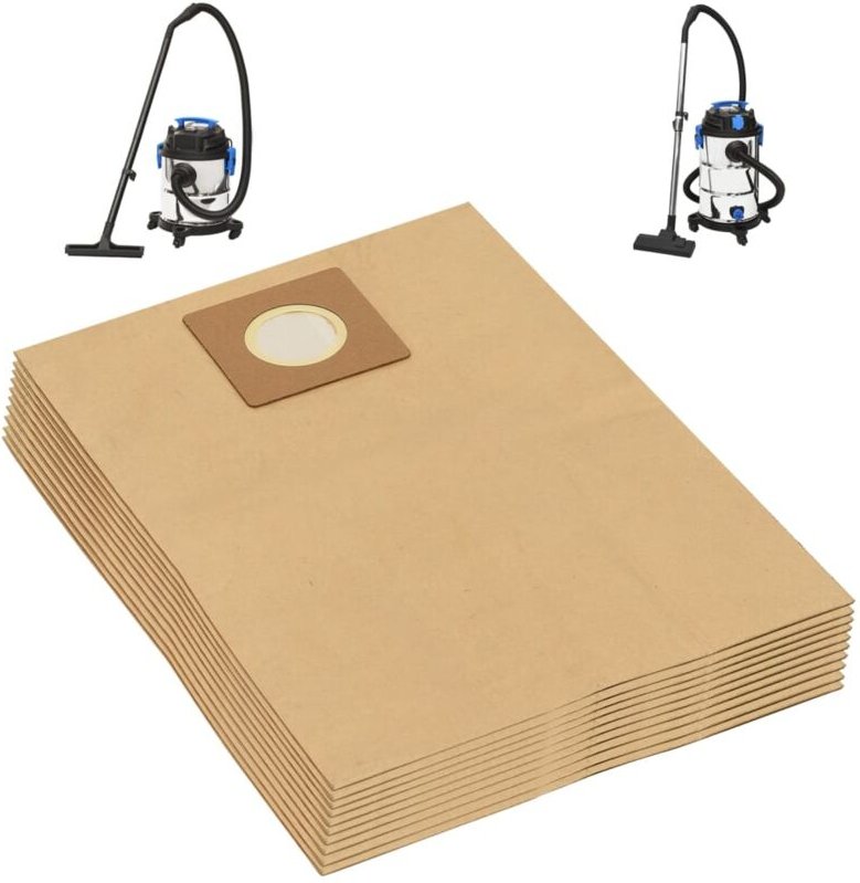 Papierbeutel für Nass- und Trockensauger 10 Stk. Braun Vidaxl