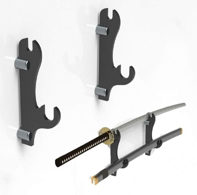 Zweistufige Wand- oder Ständerhalterung aus Acryl für jedes Schwert