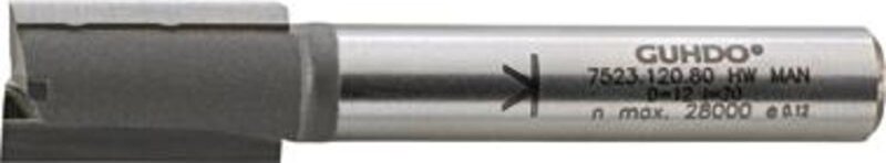 HW-Nutfräser D8 l=20 L55 S8 Z2 mit Bohrschneide - Guhdo