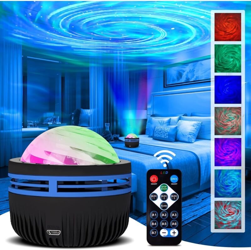Thumbnail - Tonchean - led Sternenhimmel Projektor mit Fernbedienung und 7 Lichteffekten, Dimmbare rgb Projektionslampe, Nachtlicht ...