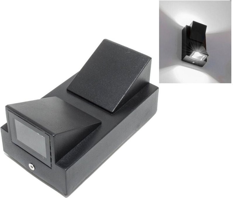 Trade Shop Traesio - Trade Shop - Wandleuchte Strahler für den Außenbereich LED-Licht 6500K 10W Schwarz 2-Wege-Licht -