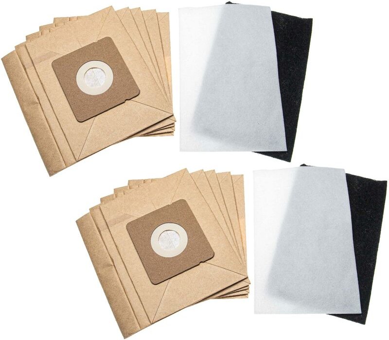 vhbw 12-tlg. Filter + Beutel (Papier) Set kompatibel mit Tefal TW185988/4Q0, TW185588/4Q0, TW185188/4Q0 Staubsauger