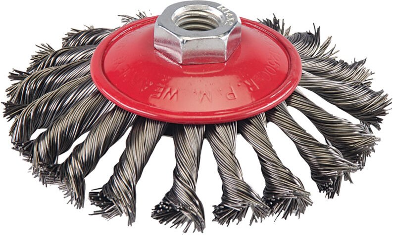 Stahldraht-Scheibenbürste, gezopft 115 mm