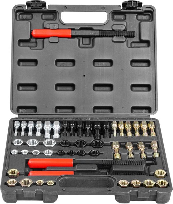 49-teiliger Gewindeschneidsatz, unc unf & Metrisches Gewindeschneidwerkzeug, 22 Gewindebohrer, 24 Schneideisen, 3 Gewind...