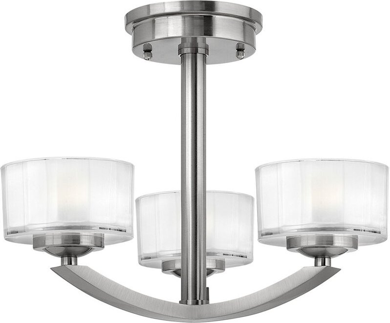Elstead - Meridian - 3 Light Semi Flush Multi Arm Deckenleuchte Nickel gebürstet, G9