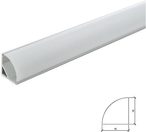 Greenice - Profil Aluminium Für led -Streifen Installation Ecken - Diffusor Milchig x 2M