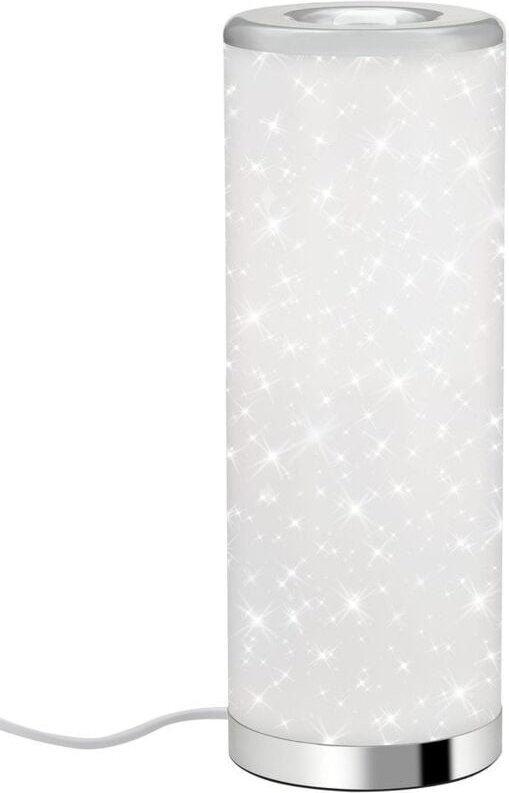 Led Tischleuchte Starlight-Effekt 1xGU10 5W IP20 Ø13cm weiß-chrom Brilo ner