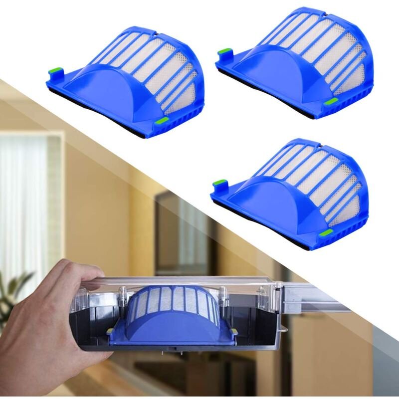 6er-Pack Ersatzfilter, kompatibel mit Staubsaugern der Serien iRobot Roomba 600, 605, 610, 620, 630, 650 und 660