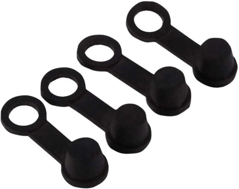 4 x Bremsenentlüfter-Schraubkappen, Staubschutzkappe für Bremsenentlüfterkappe, schwarze Gummi-Bremsenentlüfter-Fettkapp...