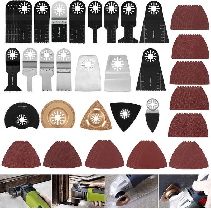 Multifunktions-Sägeblatt-Zubehörset, 100 Stück oszillierende Multimaster-Sägeblätter, kompatibel mit Fein und Multimaste...