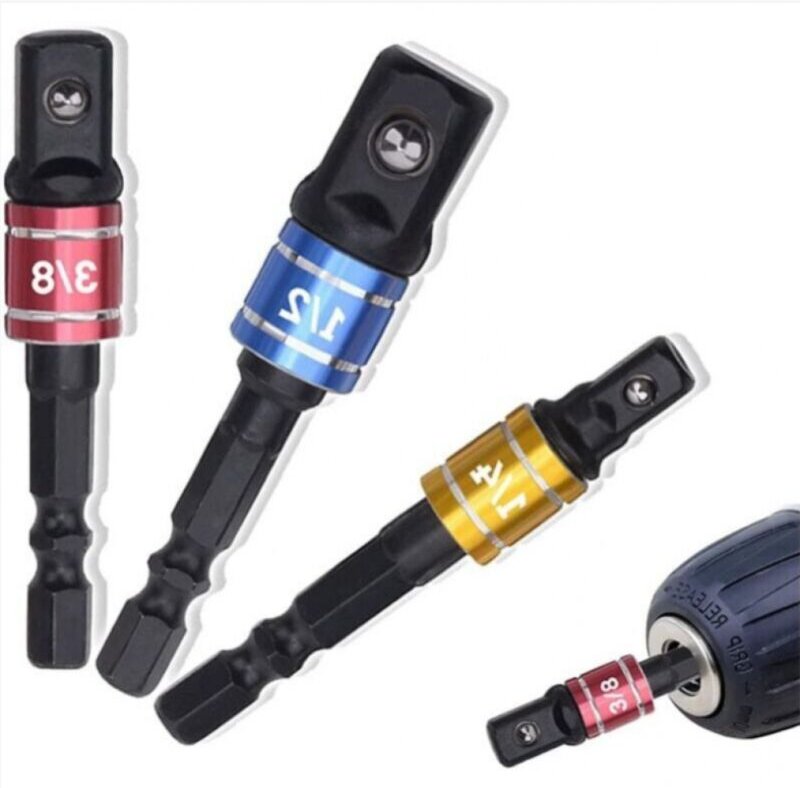 BEBUSINGOTO 1/4" 3/8" 1/2" Steckschlüsseladapter Steckschlüsselhalter Adapter für Schlagschrauber Schlagschrauber Stecks...