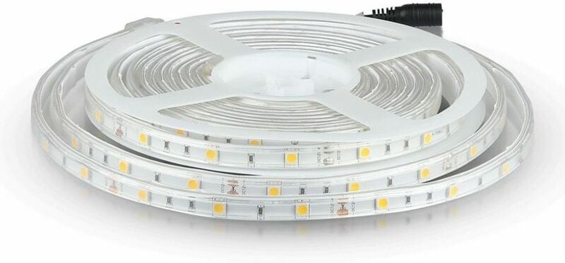 V-TAC LED-Streifen SMD5050 4,8W/m 5m 30 LED/m 12V Kaltweiß IP65 10mm
