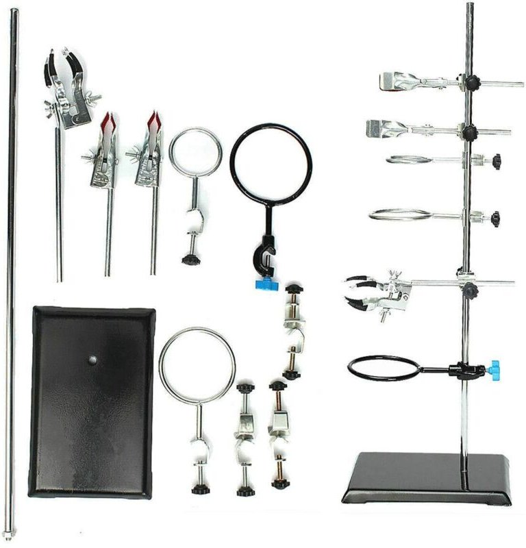 60cm Laborstativ Unterstützung Laborklemme Platte Stab Klemme Muffe Stativmaterial Kühlerhalter Eisen Kit