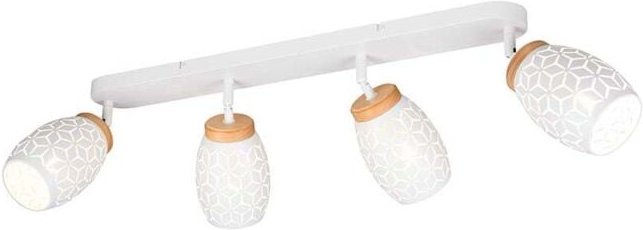 Deckenleuchte Wohnzimmerlampe Flurleuchte weiß Metall E14 4-flammig L 74 cm