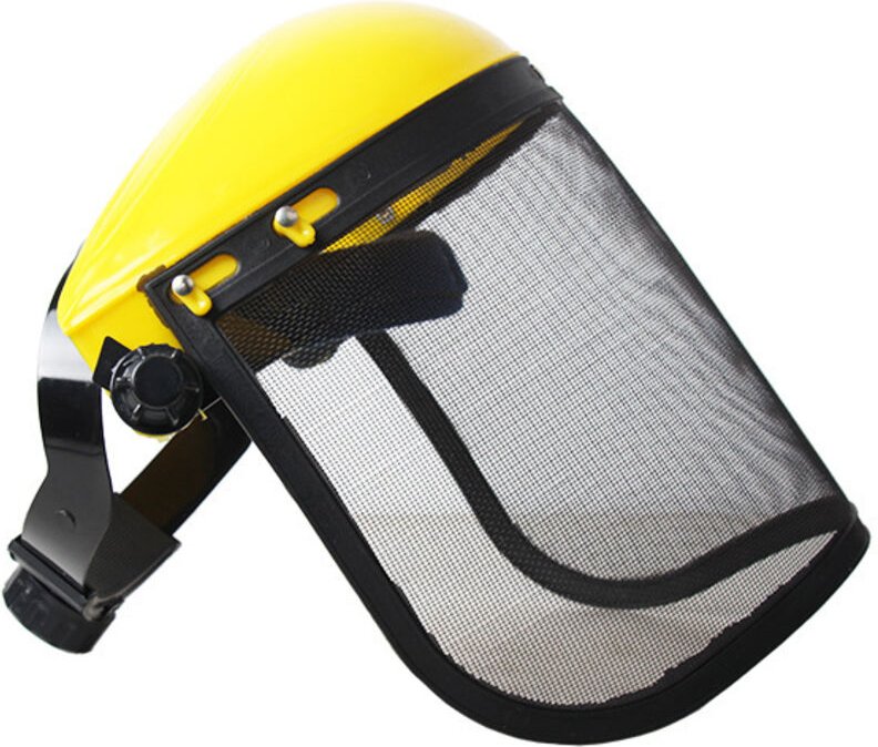 Visier aus Stahlgeflecht und verstellbare Ohrenschützer, Gesichts-, Stirn- und Ohrenschutz