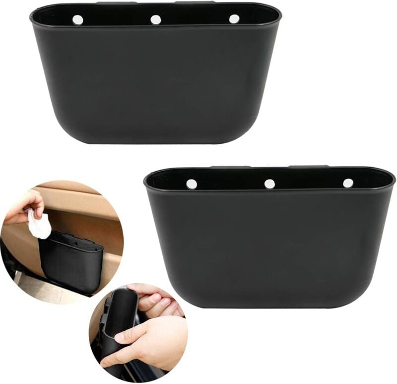 Thumbnail - Mülleimer für Kleinwagen (2 Stück), Mini-Kunststoff-Mülleimer für Kraftfahrzeuge, hängende Aufbewahrungsbox, leicht zu r...